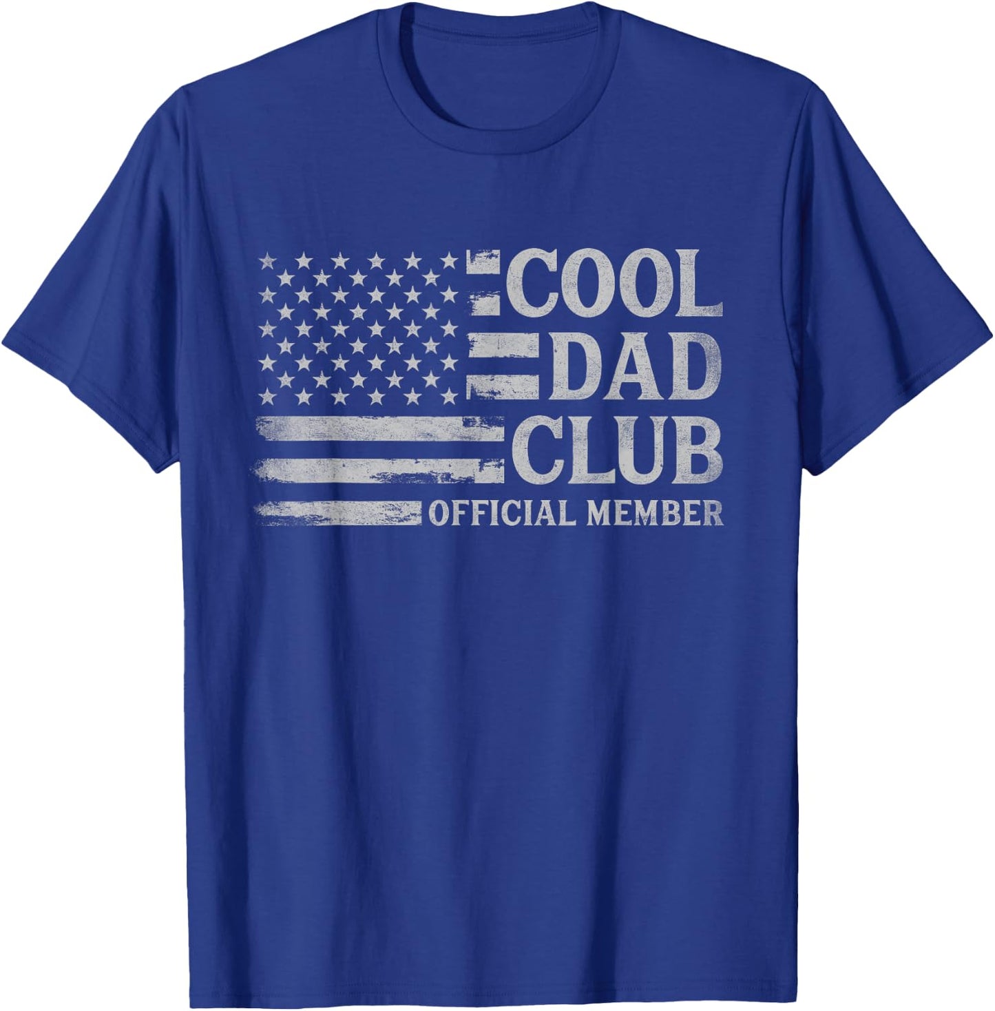 Cool Dad Club Grey USA Flag Father's Day Vintage Papa T-Shirt - T-Shirt | Royal