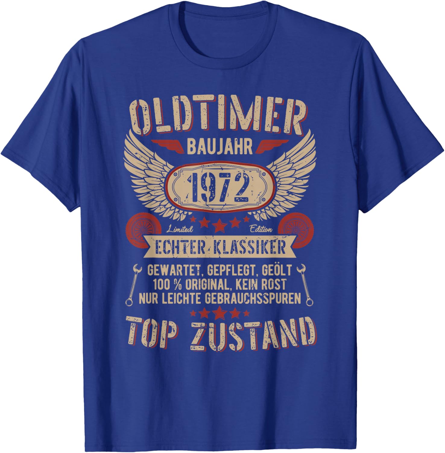 Oldtimer Baujahr 1972 Geboren Vintage Birthday Retro T-Shirt - T-Shirt | Royal
