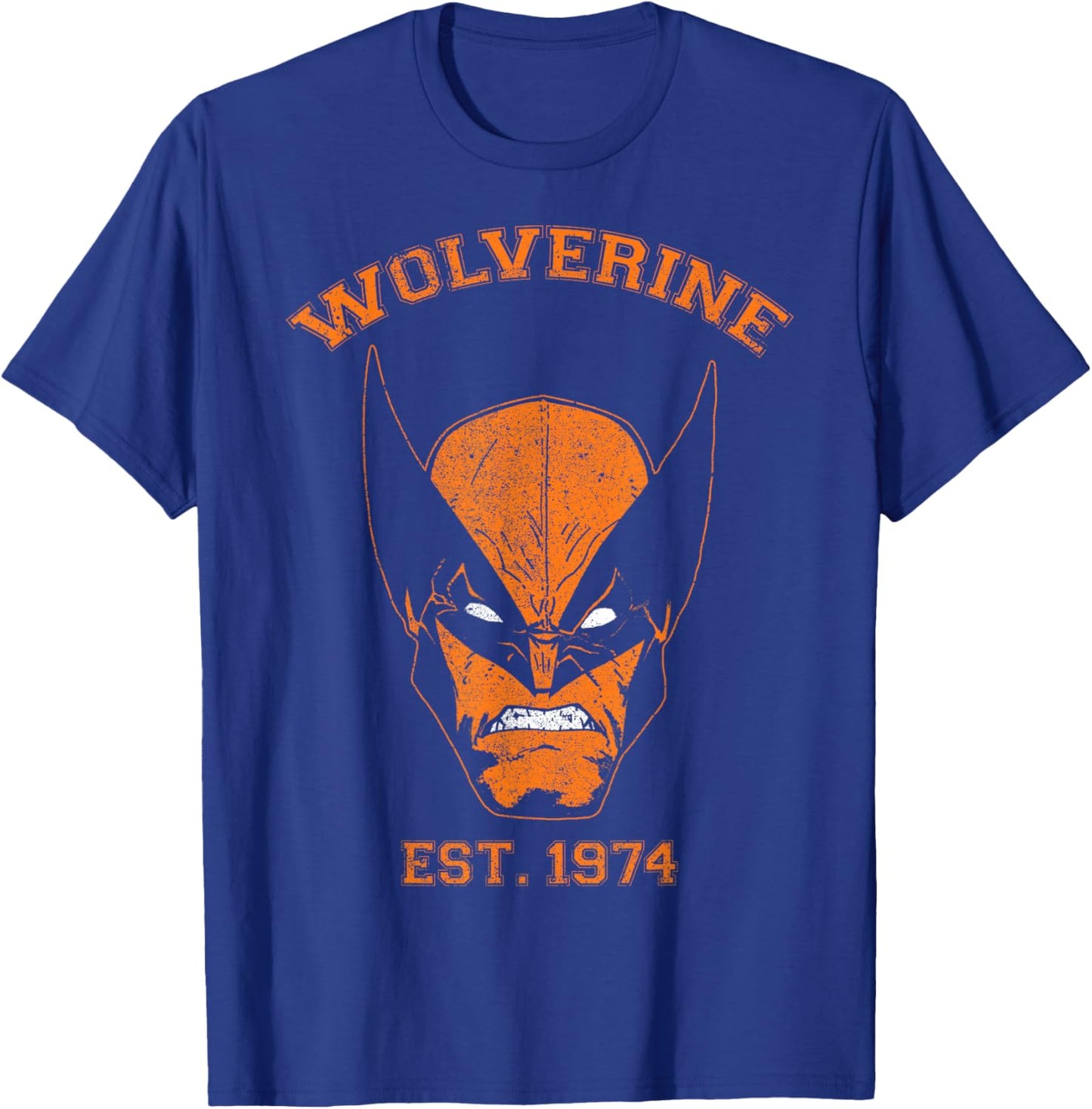 Marvel X-Men Wolverine Orange Collegiate Vintage T-Shirt - T-Shirt | Royal