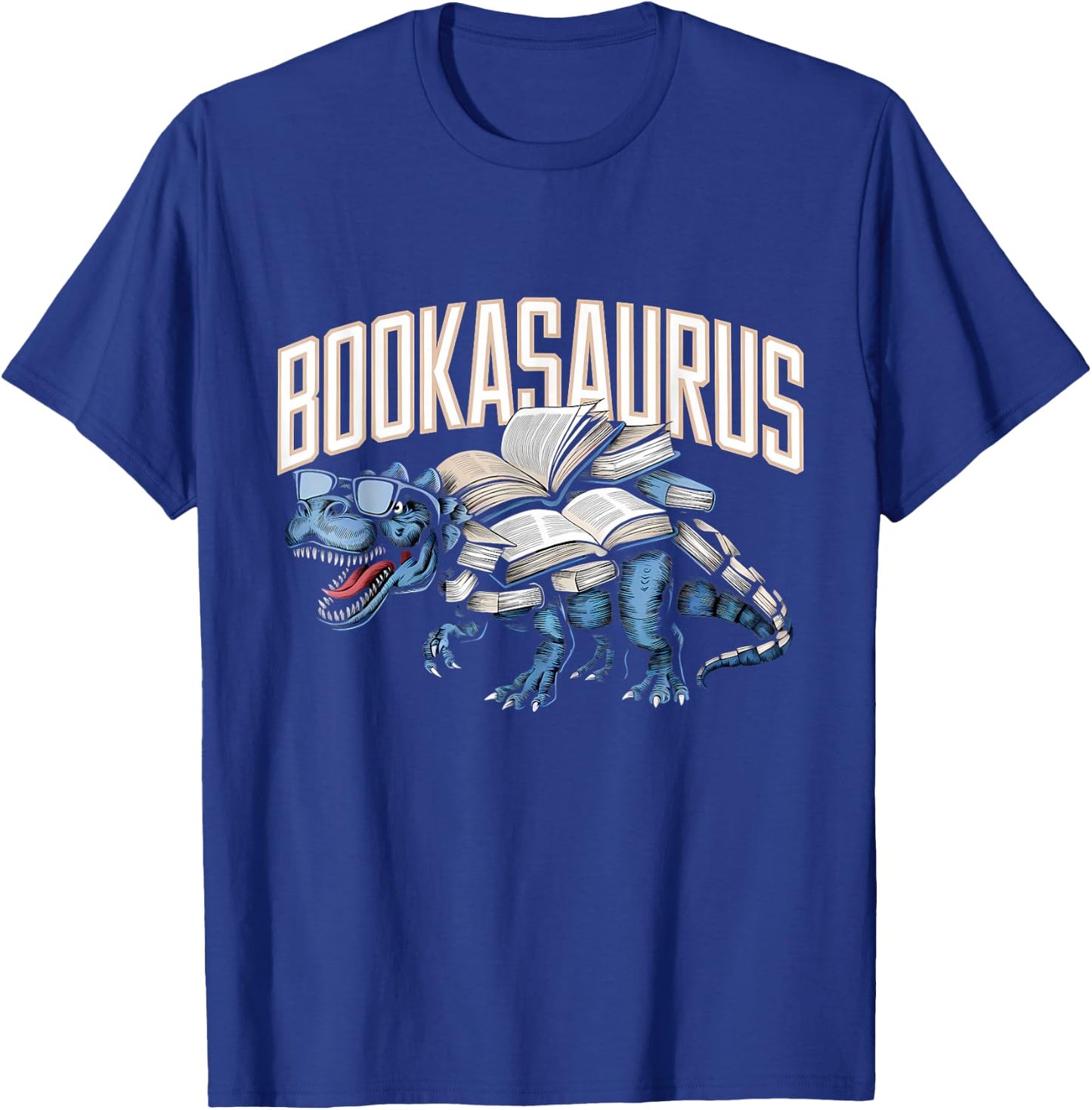 Book Dinosaur Bookworm T-Rex Dino Reading Books Funny Book T-Shirt - T-Shirt | Royal
