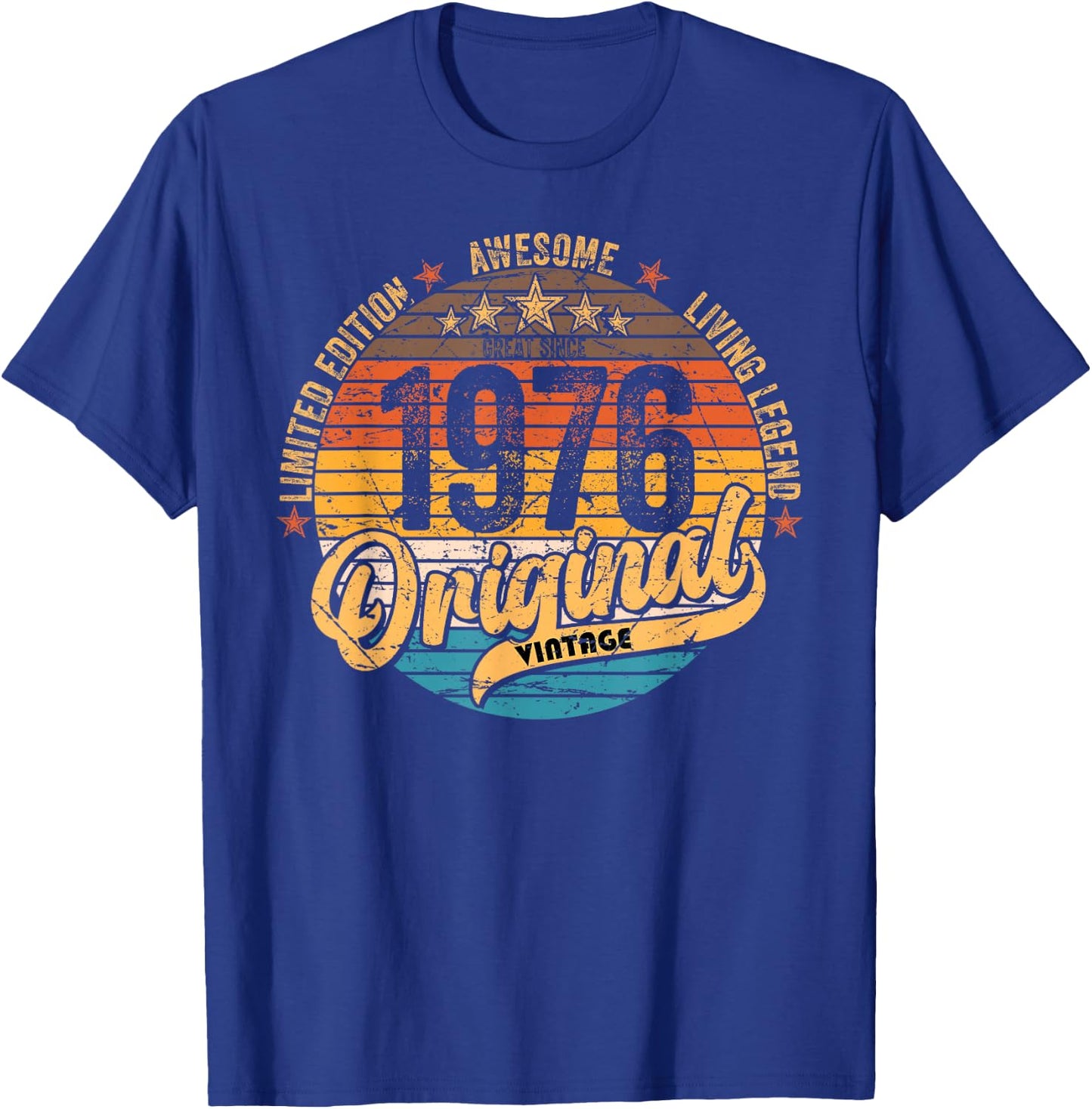 1976 Vintage Birthday Retro Vintage Men Women Gift T-Shirt - T-Shirt | Royal