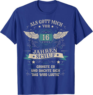 16th Birthday Boy Girl 16 Years 2007 Funny Gift , black T-Shirt - T-Shirt | Royal