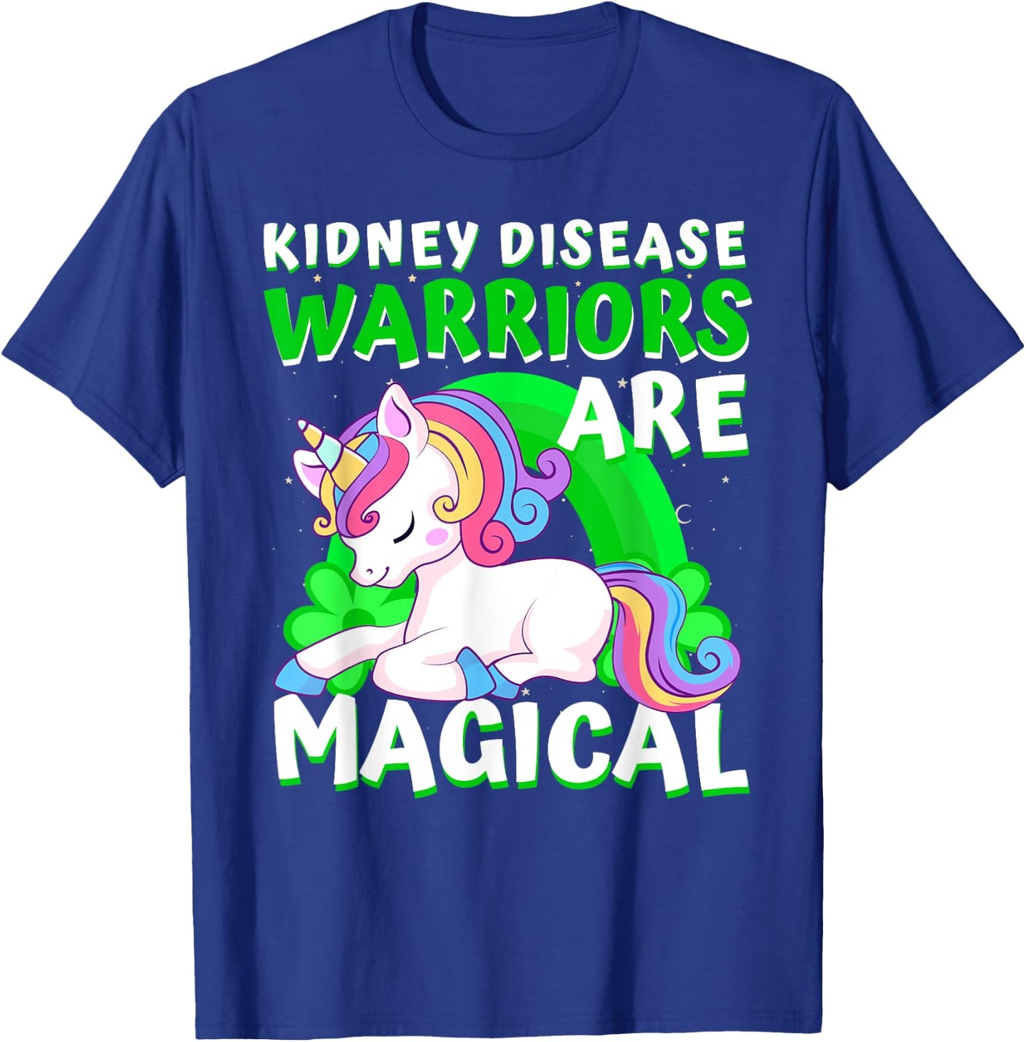 Warriors Are Magical Kidney Disease Awareness Unicorn Ribbon T-Shirt - T-Shirt | Royal