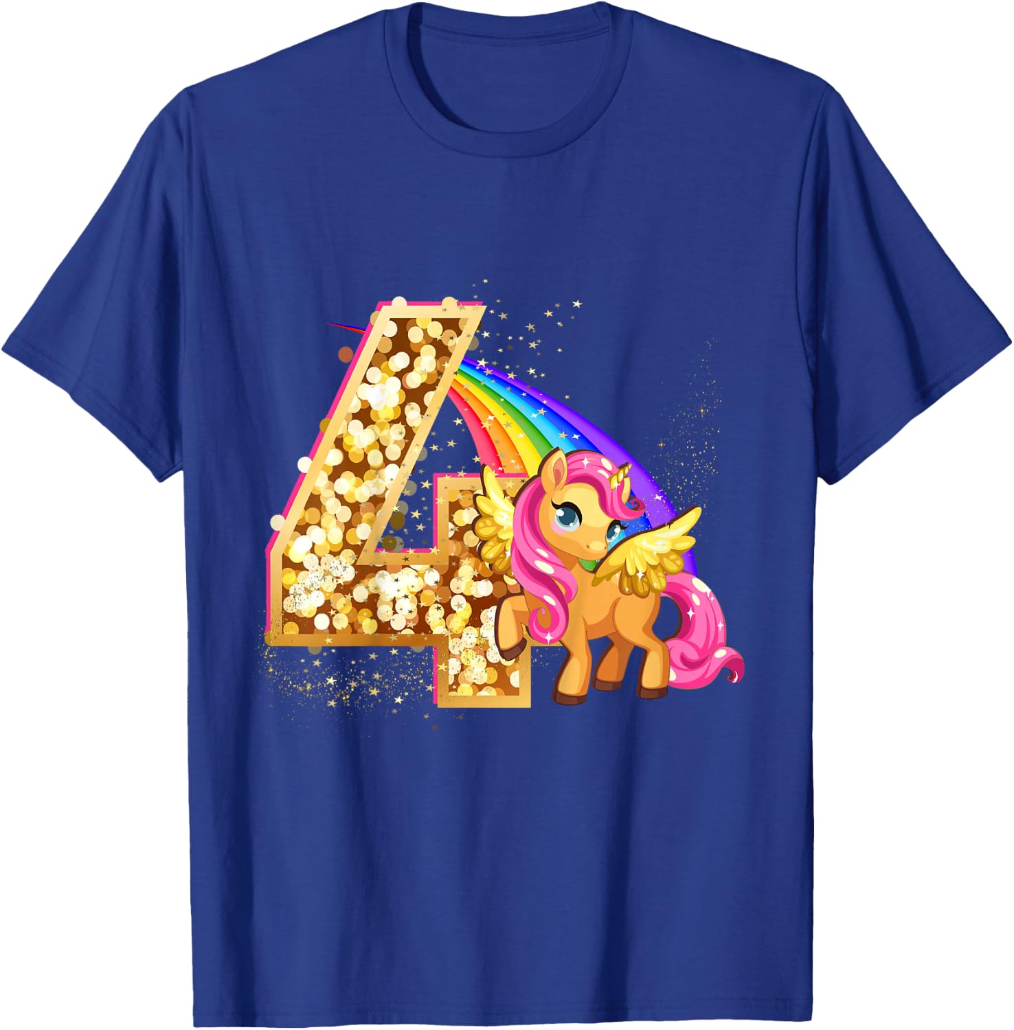 Kinder "Ich Bin 4" süßes Einhorn Geburtstag für Mädchen T-Shirt - T-Shirt | Royal