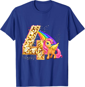 Kinder "Ich Bin 4" süßes Einhorn Geburtstag für Mädchen T-Shirt - T-Shirt | Royal