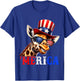 Merica Giraffe Patriotic 4th of July Funny Kids Men Women T-Shirt - T-Shirt | Royal