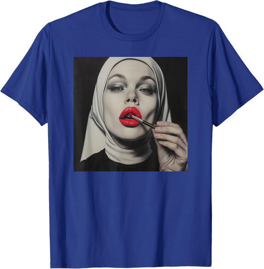 Rebellious Nun with Lipstick, Rebellious Nun T-Shirt - T-Shirt | Royal