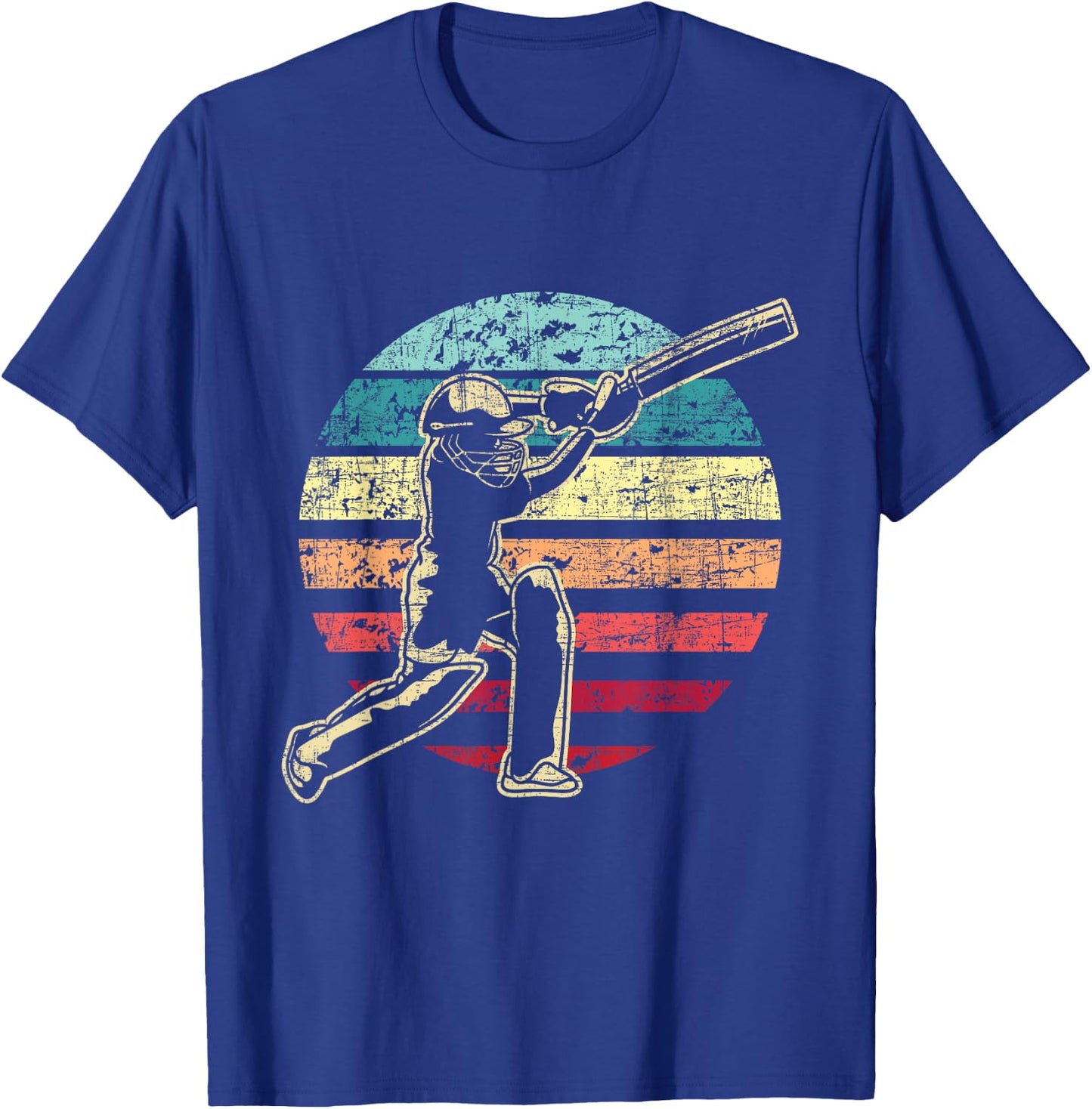 Retro Vintage Cricket Game - Cricketer Cricketing Batting T-Shirt - T-Shirt | Royal