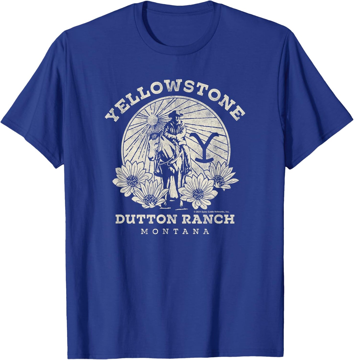 Yellowstone Dutton Ranch Solo Horseback Rider Logo V1 , black T-Shirt - T-Shirt | Royal