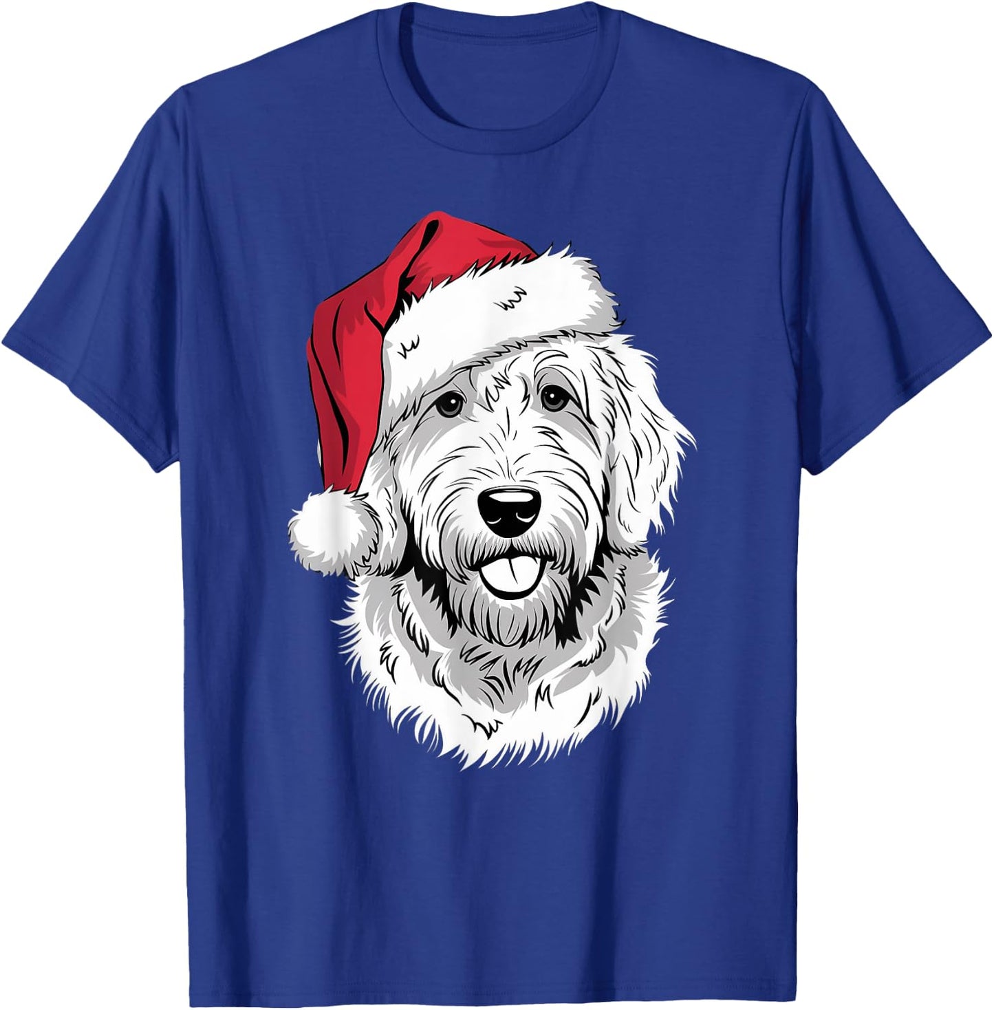 Joyful Doodle Santa Dog on Golden Doodle Christmas Women Kids T-Shirt - T-Shirt | Royal