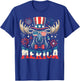 Patriotic Moose USA Flag 4th of July Moose Women Men Merica T-Shirt - T-Shirt | Royal