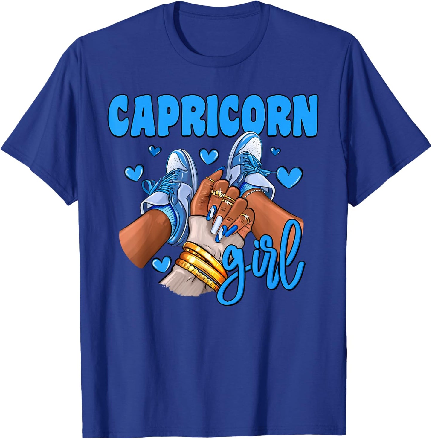Capricorn Girl Sneakers Astrology Zodiac Sign Black Women T-Shirt - T-Shirt | Royal