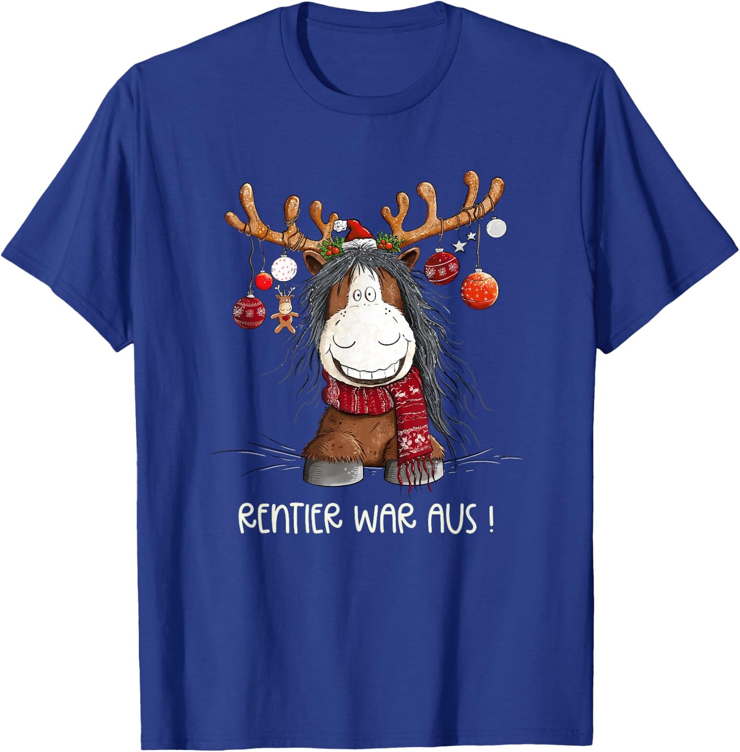 Christmas Horse Saying Reindeer War Aus Christmas Motif , black T-Shirt - T-Shirt | Royal