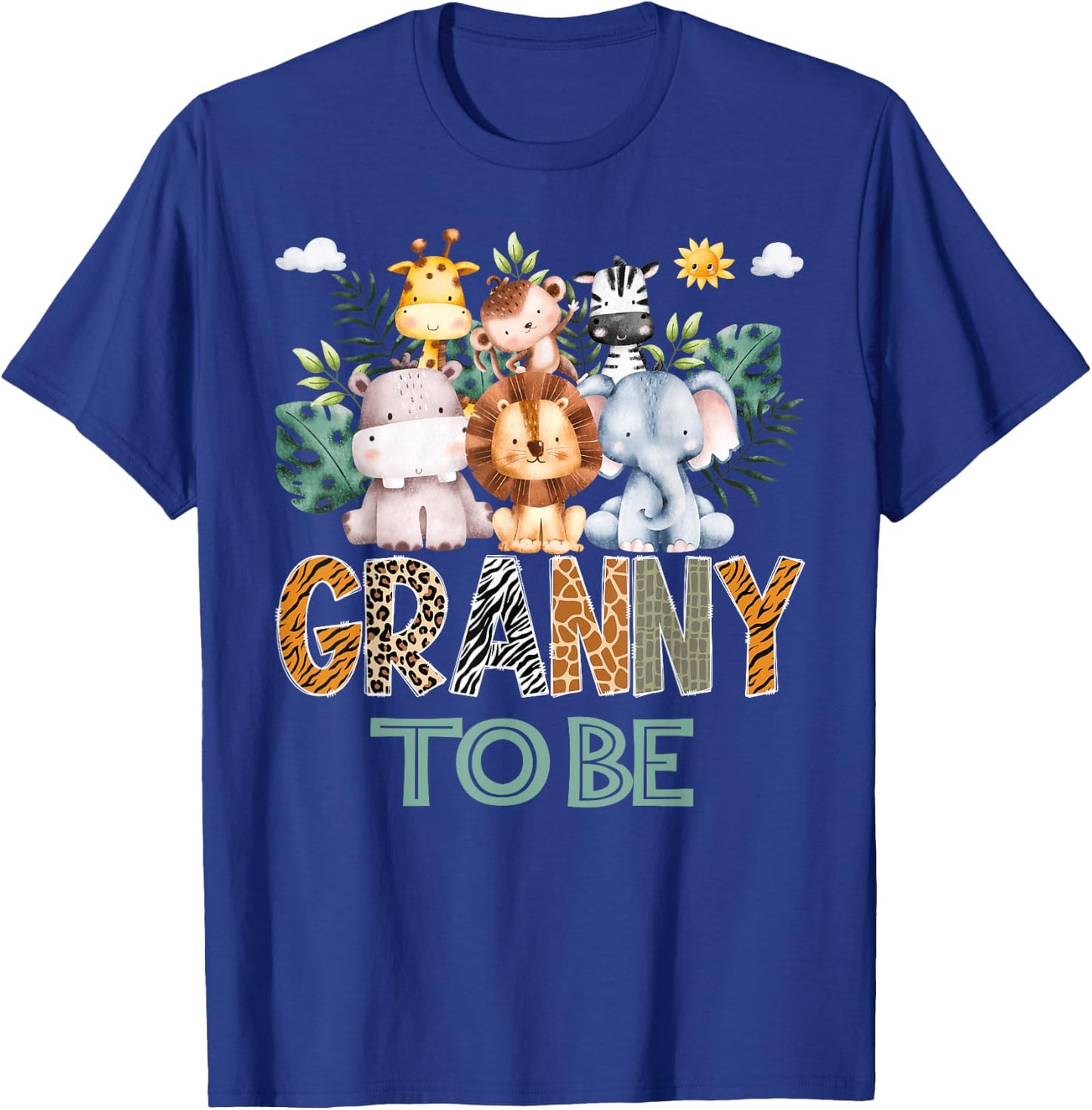 Soon To Be Granny Jungle Animal Safari Gender Reveal T-Shirt - T-Shirt | Royal