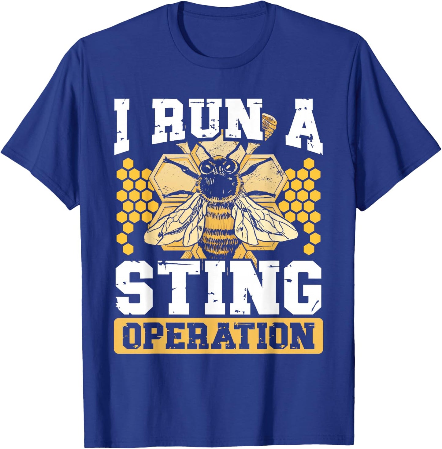 Beekeeping Enthusiast Artistic Honeycomb Queen Insect Bee T-Shirt - T-Shirt | Royal