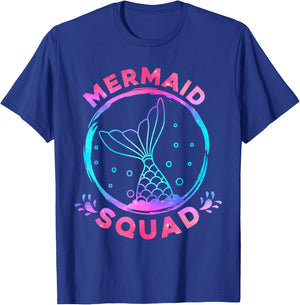 Mermaid Squad Party Matching Birthday Kids T-Shirt - T-Shirt | Royal