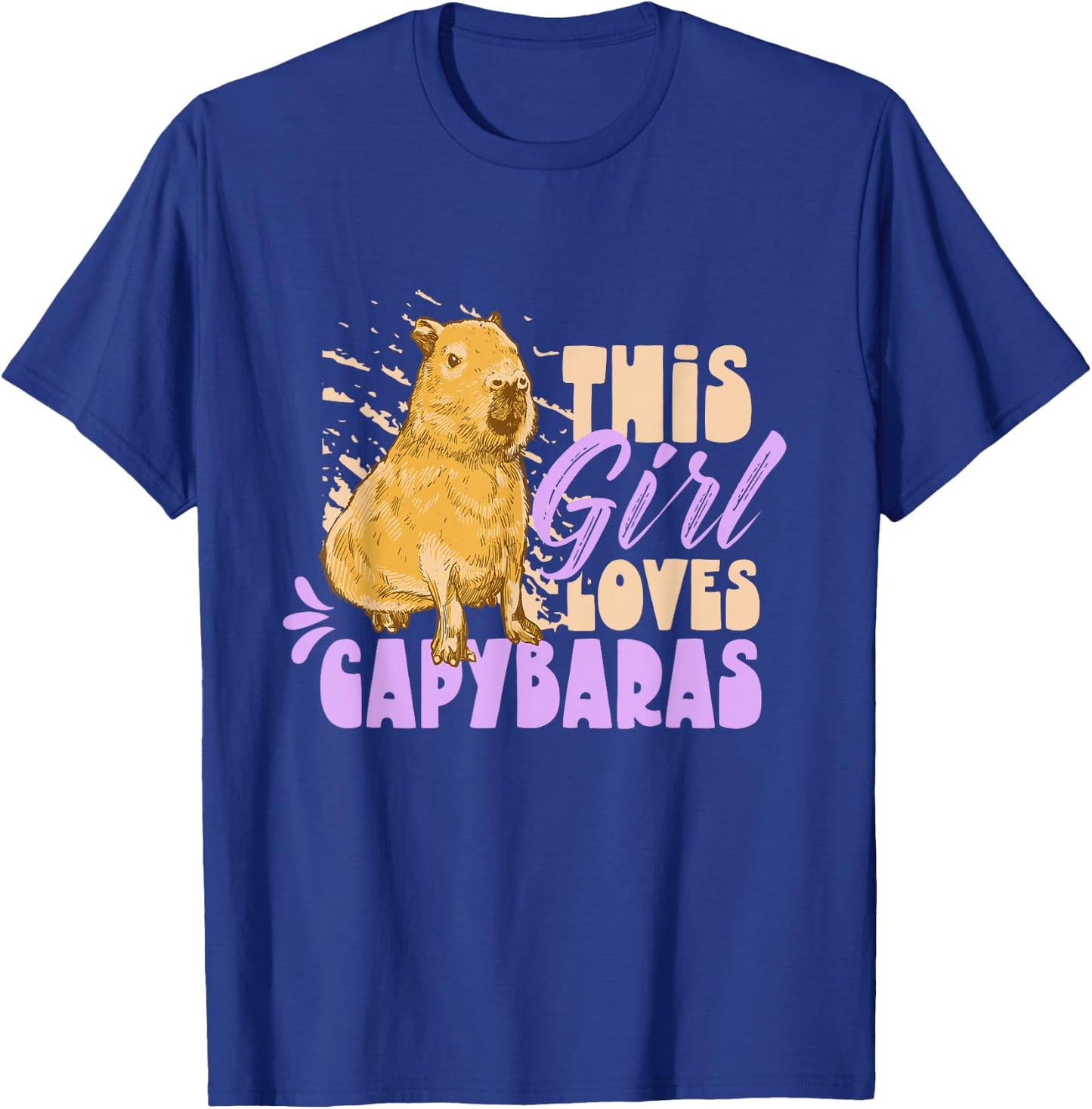This Girl Loves Capybaras Capybara Water Pig Animal T-Shirt - T-Shirt | Royal