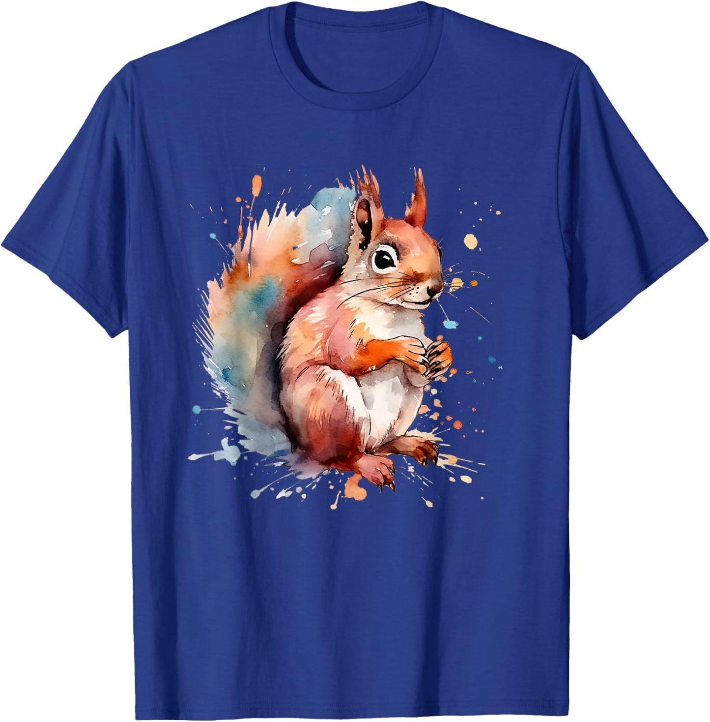Cute Squirrel Animal Designs Co Kids Black Watercolor Cartoon Modern T-Shirt - T-Shirt | Royal