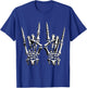 Hand rock on skeleton panel for music supporters , Black, S T-Shirt - T-Shirt | Royal