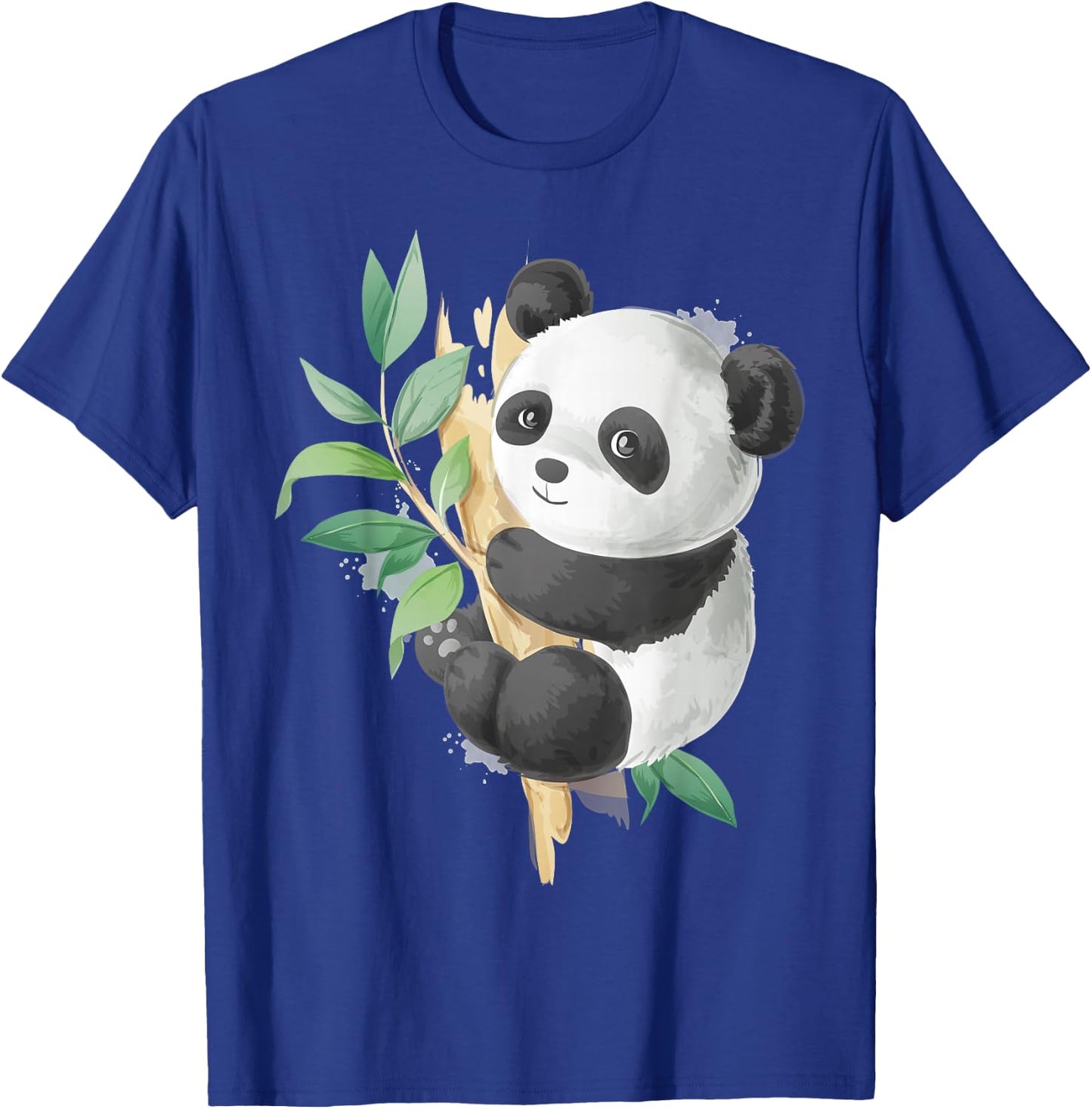 Cute Panda Lovers Kawaii Asian Bears Gifts DAIMMER Watercolor Panda - -Adults, Kids - Black - Short Sleeve - Small - Classic Fit - Cotton, Cotton Blend T-Shirt - T-Shirt | Royal