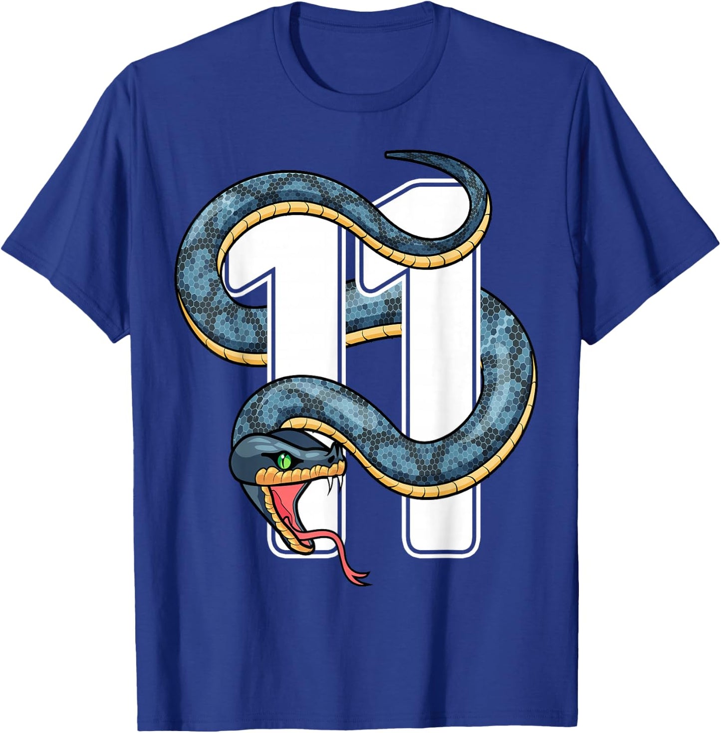 11th Birthday Snake Eleven 11 Year Old Birthday Boy Girl T-Shirt - T-Shirt | Royal