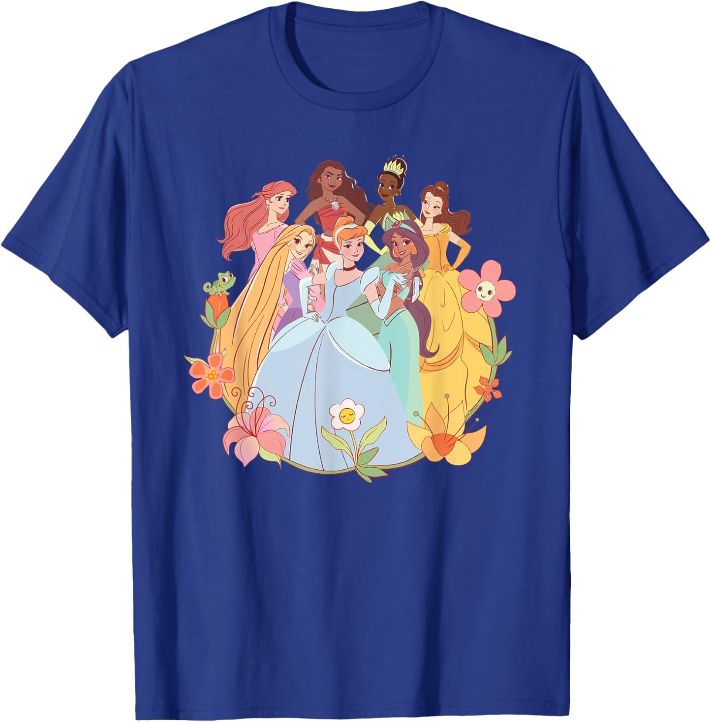 Disney Princess Pastel Princesses Spring Flower Friends , Black, S T-Shirt - T-Shirt | Royal
