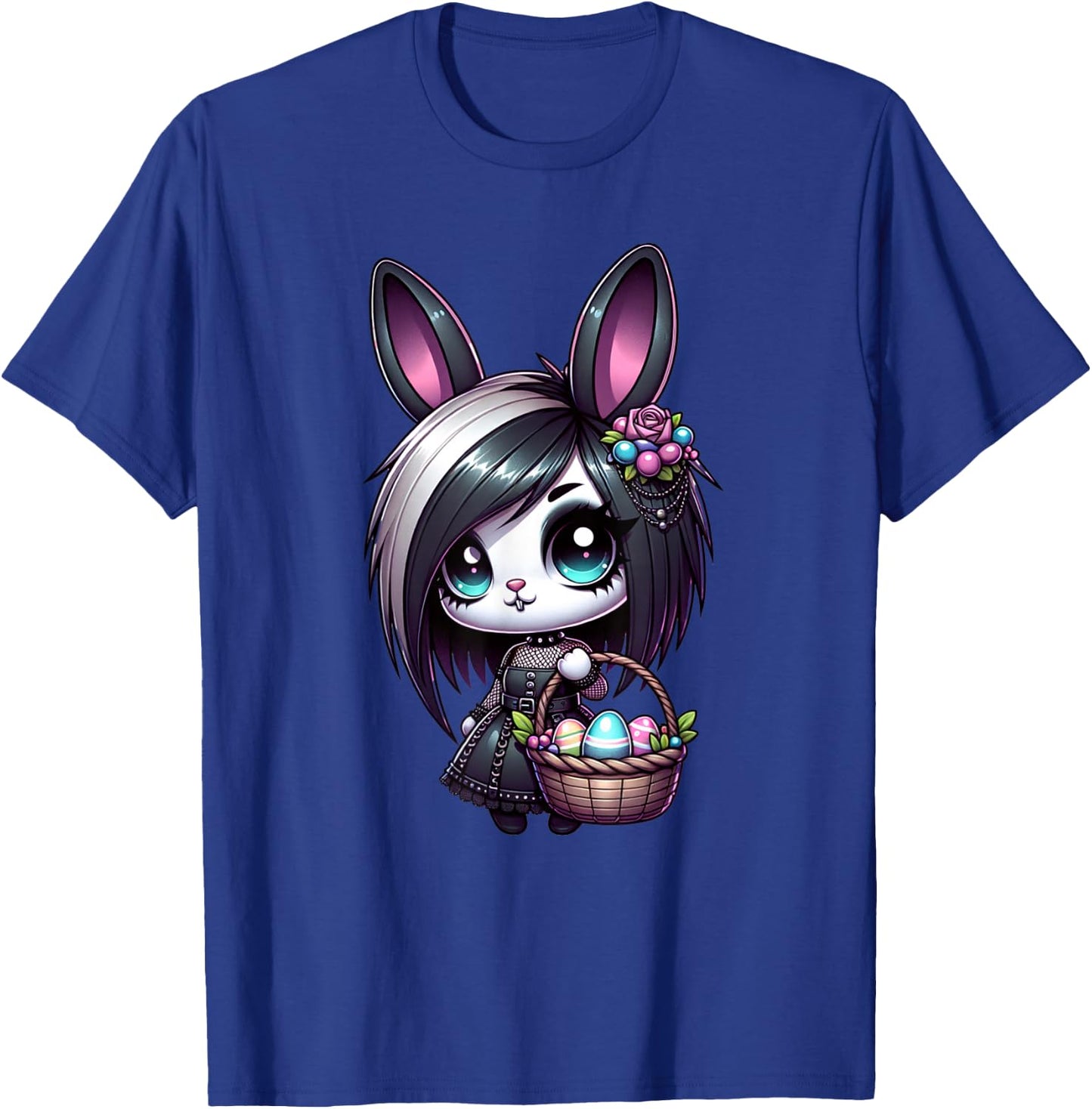 Easter Bunny Goth Girl Emo Gothic Whimsigoth Style Graphic T-Shirt - T-Shirt | Royal
