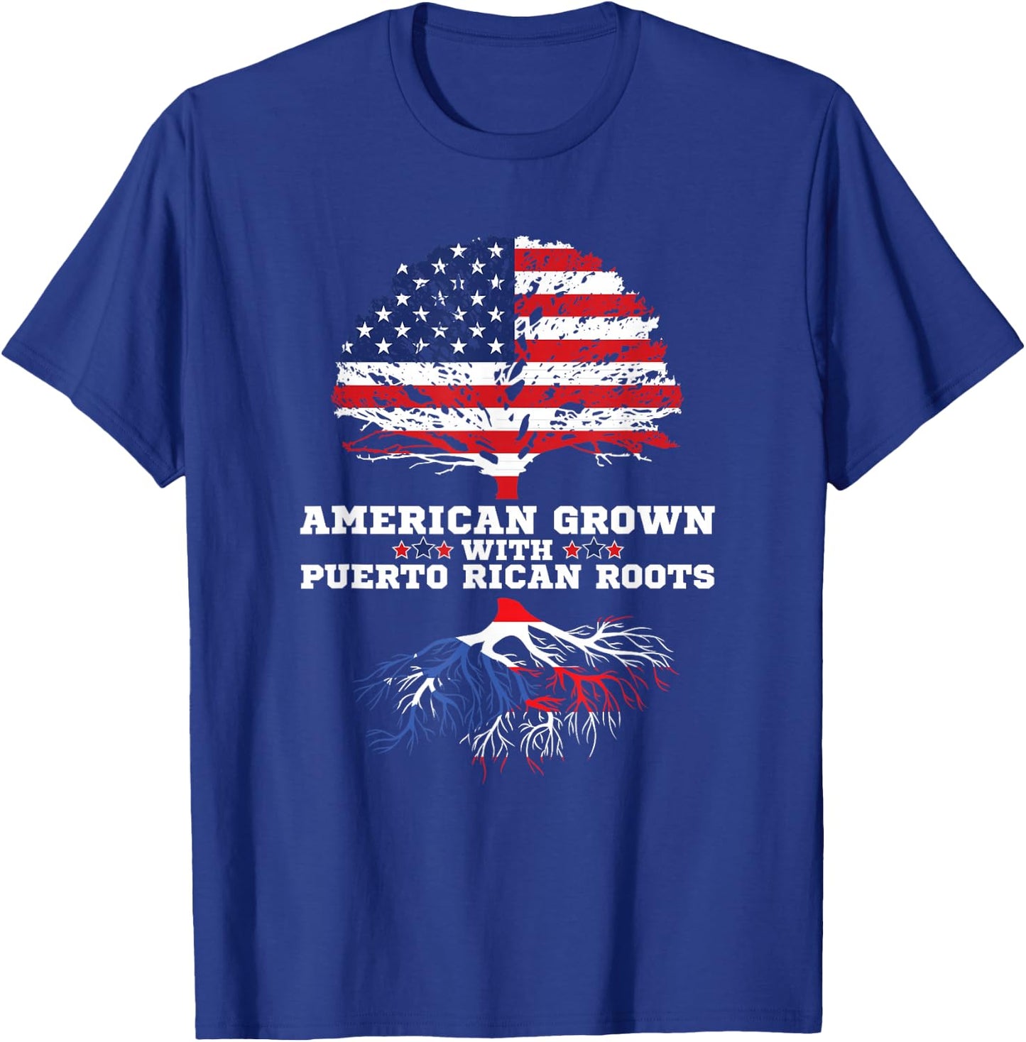 Puerto Rico Roots American Grown Puerto Rican Roots T-Shirt - T-Shirt | Royal
