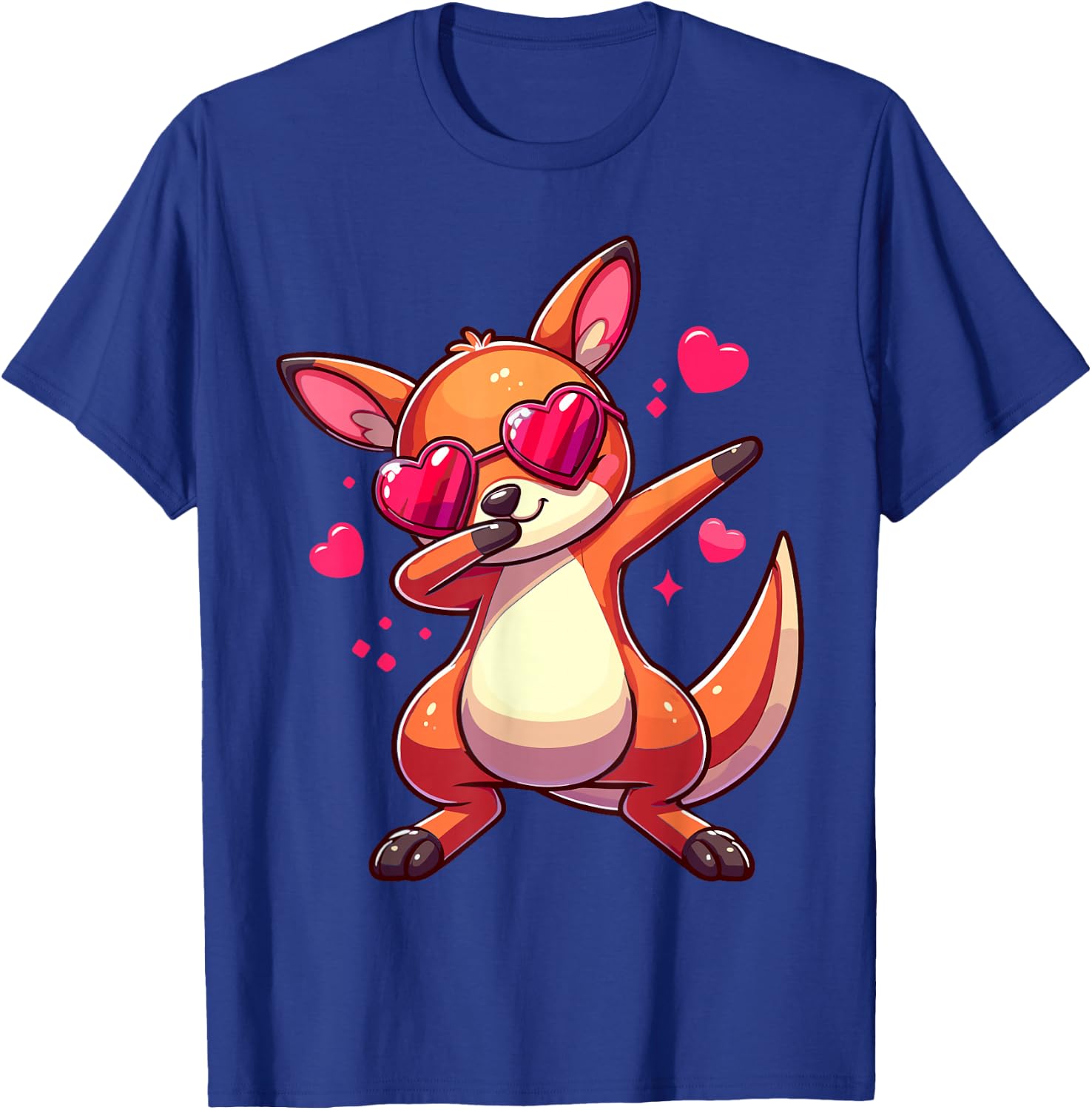 Kangaroo Heart Shape Sunglasses Dabbing Dance Lover T-Shirt - T-Shirt | Royal