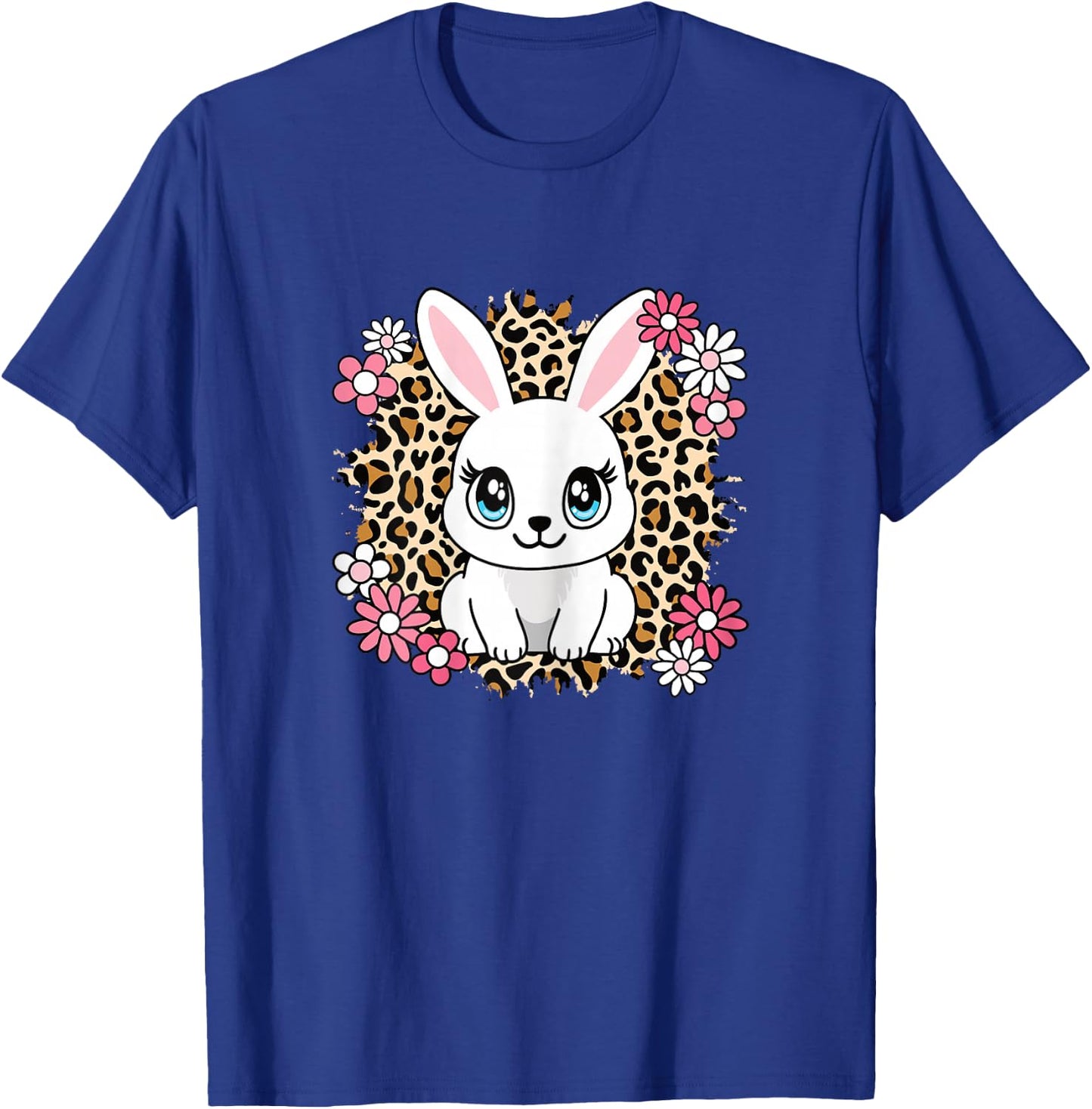 Cute Rabbit Flowers Bunny Lover Women Girls Kids T-Shirt - T-Shirt | Royal