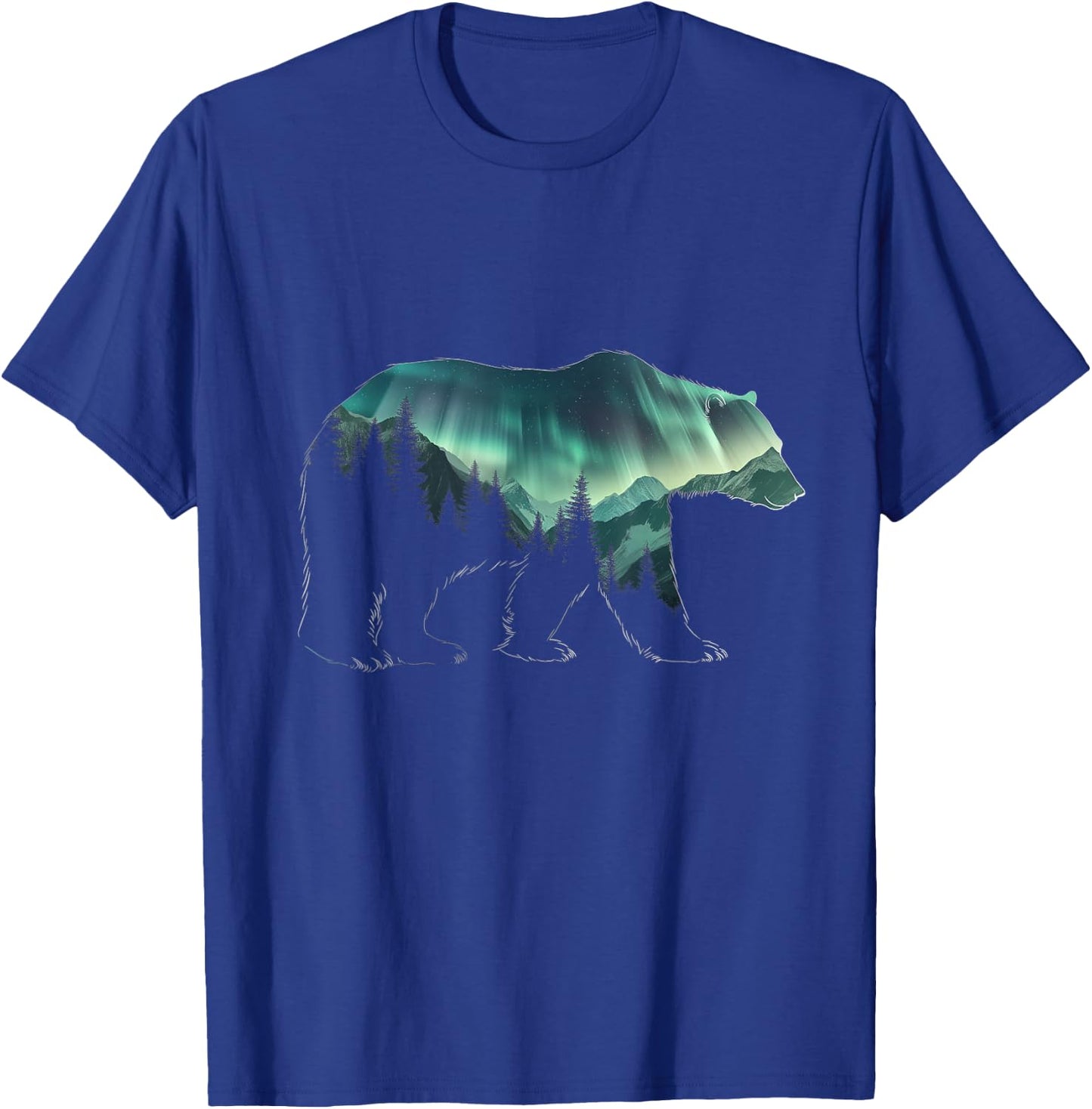 Polar Bear Northern Light Winter Arctic Nature Lover T-Shirt - T-Shirt | Royal