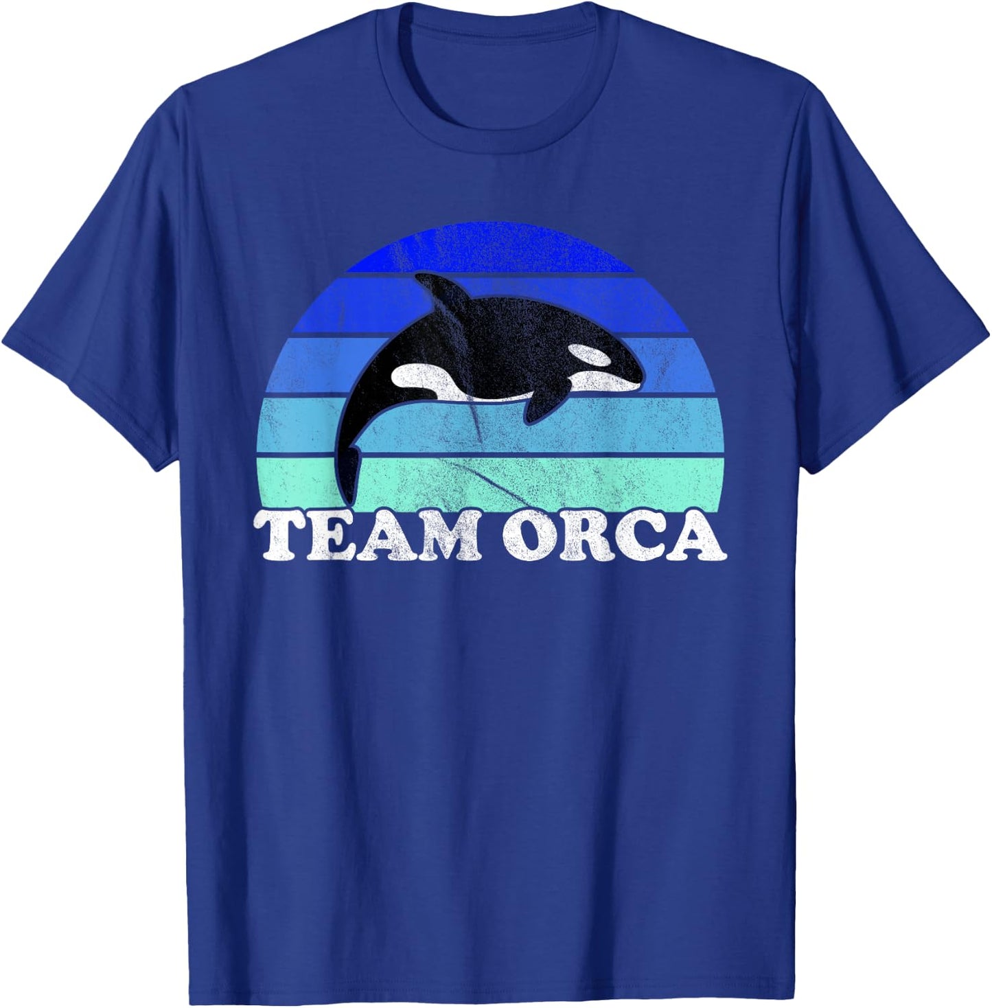 Team Orca - Whale Ocean Retro Sunset T-Shirt - T-Shirt | Royal