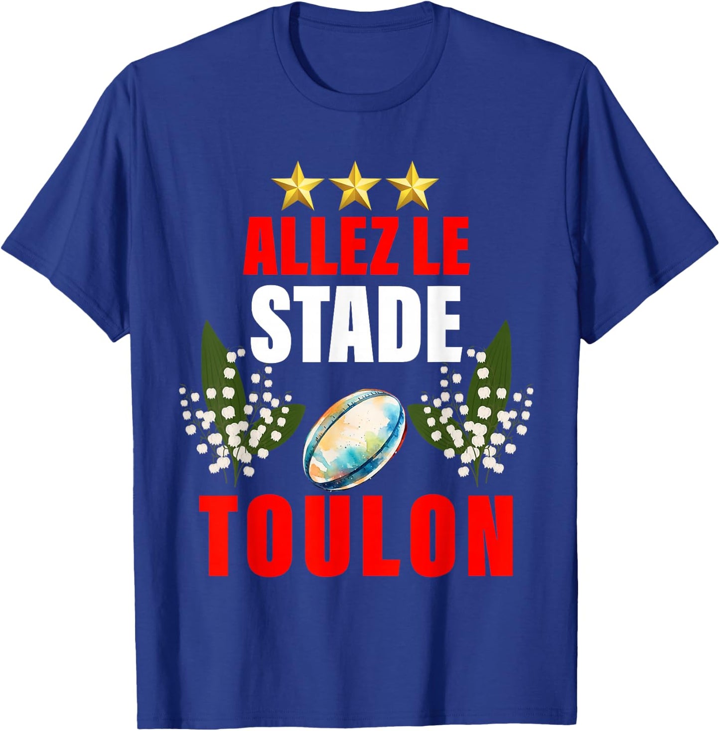 Rugby Toulon 3 Stars Oval Ball Supporter T-Shirt - T-Shirt | Royal