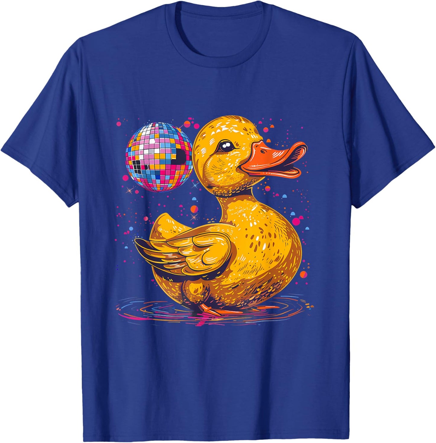 Rubber Duck Disco Ball Artwork Dancing Rubber Duckling T-Shirt - T-Shirt | Royal