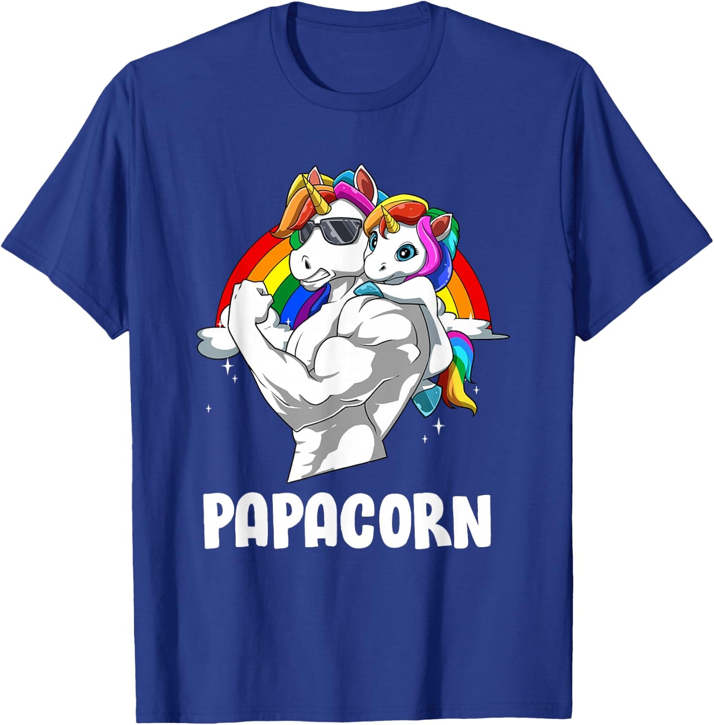 Funny Papacorn Papa Unicorn , black T-Shirt - T-Shirt | Royal