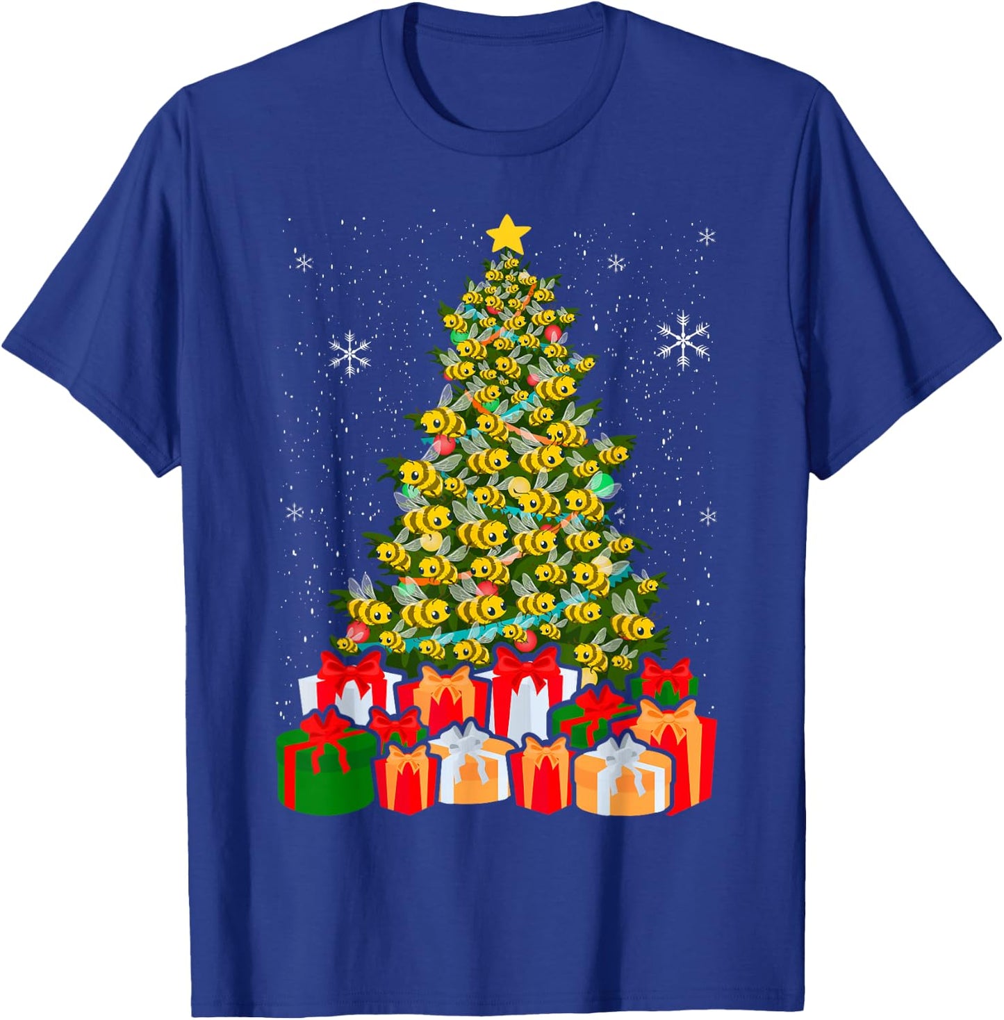 Bees Tree Christmas Sweater Xmas For Bees Lover T-Shirt - T-Shirt | Royal
