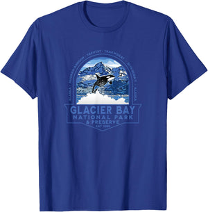 Glacier Bay National Park Alaska Orca Mountains Souvenir T-Shirt - T-Shirt | Royal