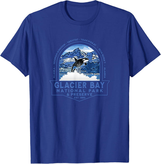 Glacier Bay National Park Alaska Orca Mountains Souvenir T-Shirt - T-Shirt | Royal