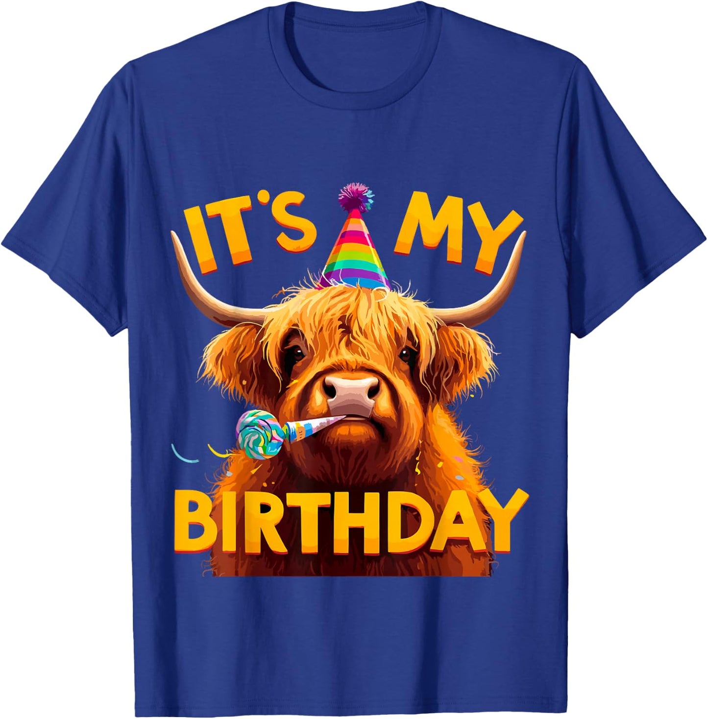 It's my Birthday Party Highland Cow T-Shirt - T-Shirt | Royal