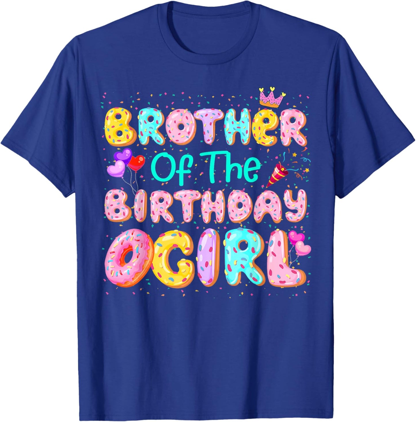Brother Of The Birthday Girl Sweet Donut Matching Family T-Shirt - T-Shirt | Royal