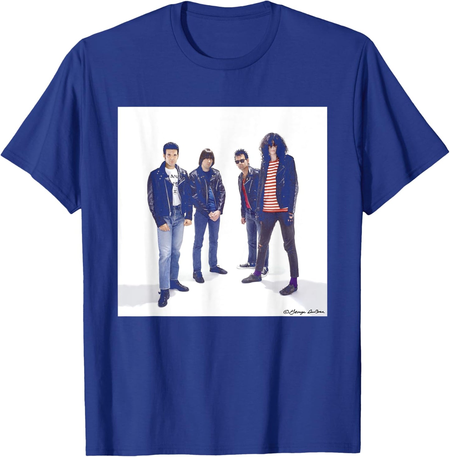 Ramones & Clement Burke Band Shoot By George DuBose T-Shirt - T-Shirt | Royal