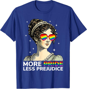 More Pride Less Prejudice Pride Month LGBTQ Gay Lesbian T-Shirt - T-Shirt | Royal