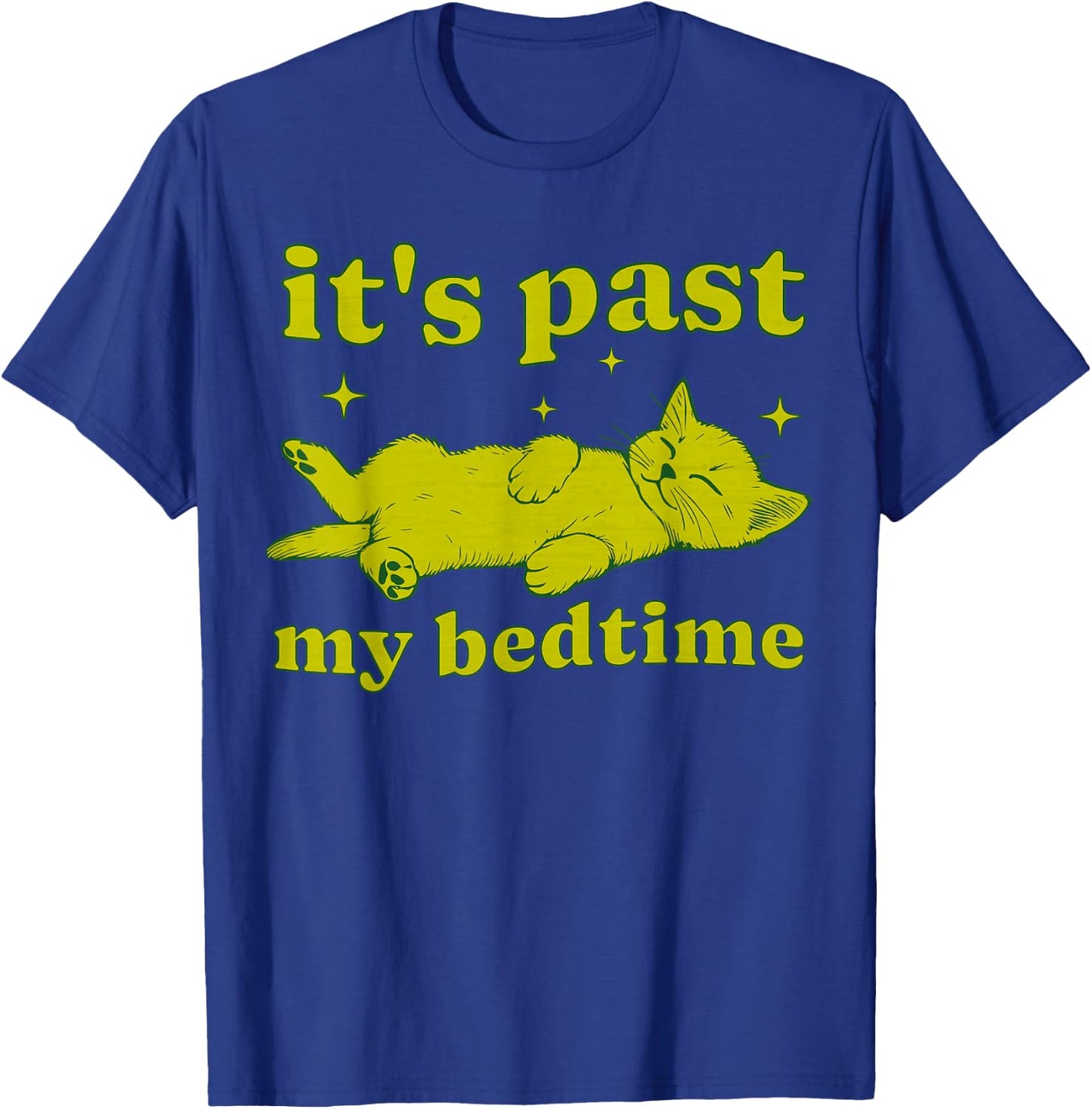 It's Past My Bedtime Sleepy Cat Tired Vintage Kitten Cute T-Shirt - T-Shirt | Royal