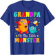 Grandpa Of The Little Monster Family Matching Birthday Party T-Shirt - T-Shirt | Royal
