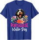 Sunset Retro Portuguese Water Dog - Pet Paw T-Shirt - T-Shirt | Royal