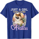 Just A Girl Who Loves Akitas - Floral Dog Trainer Pet Lover T-Shirt - T-Shirt | Royal