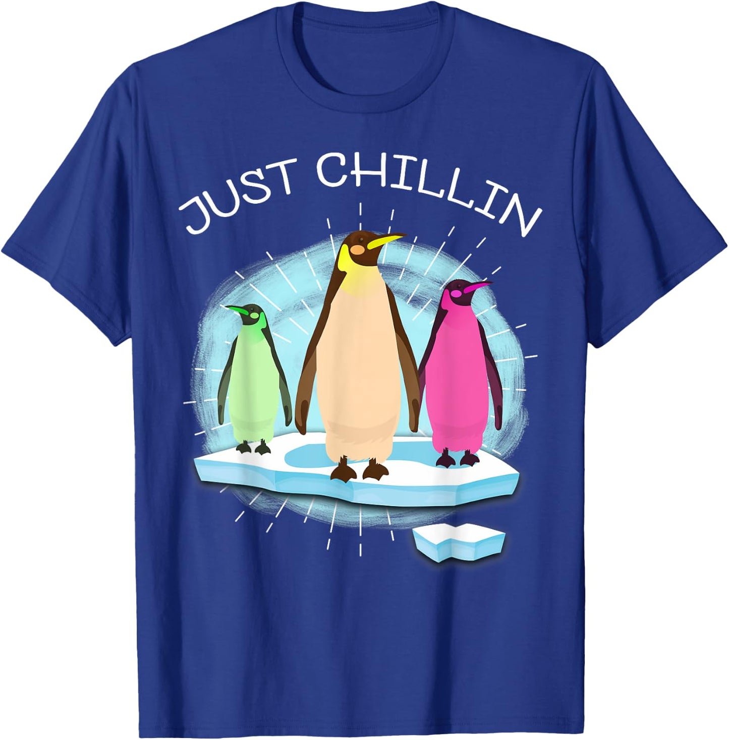 UAB KIDKIS Kids Black Cartoon Penguin On Ice Funnny T-Shirt - T-Shirt | Royal