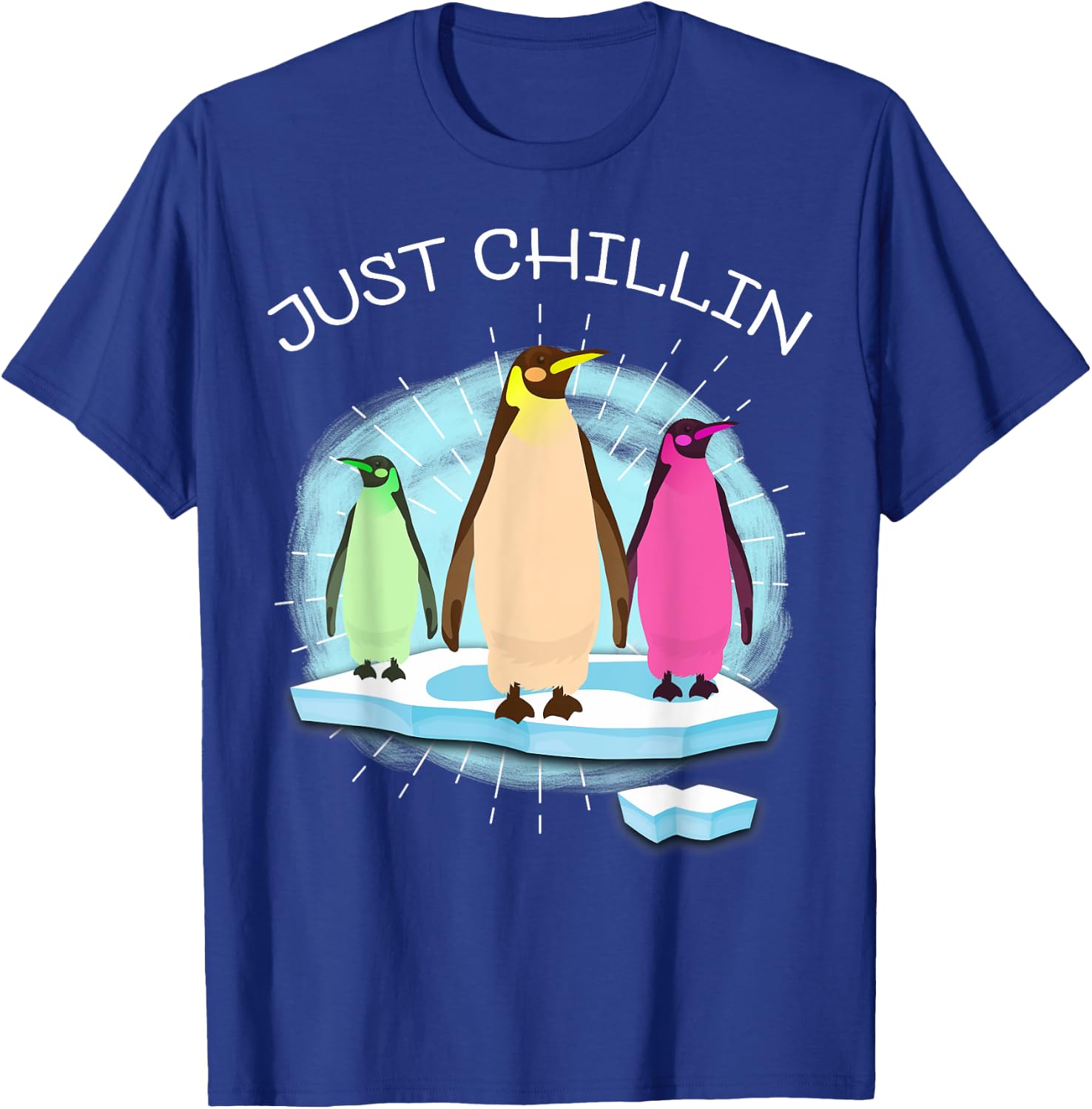 UAB KIDKIS Kids Black Cartoon Penguin On Ice Funnny T-Shirt - T-Shirt | Royal