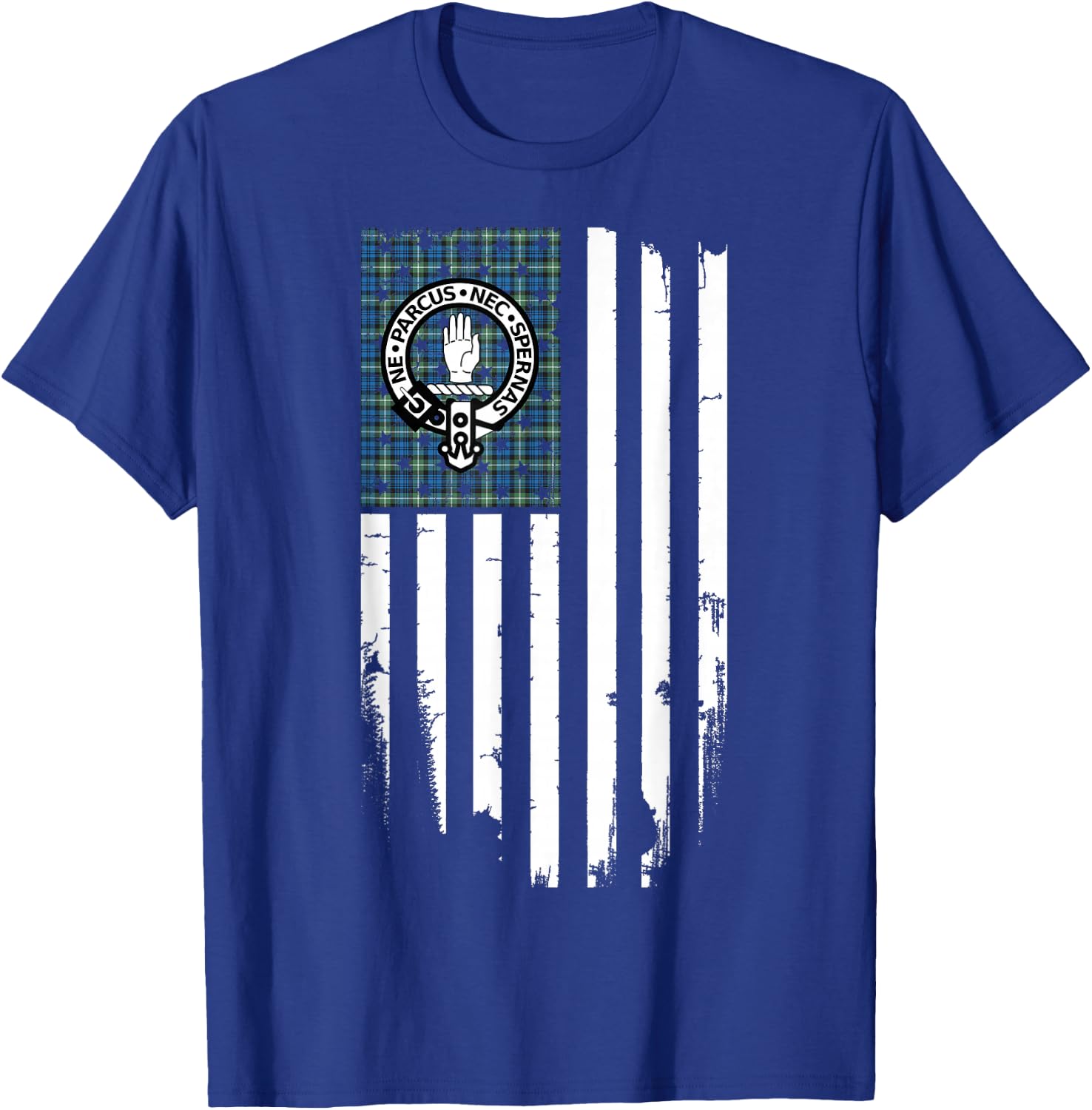 Scottish American Lamont Clan & Stripes Flag T-Shirt - T-Shirt | Royal