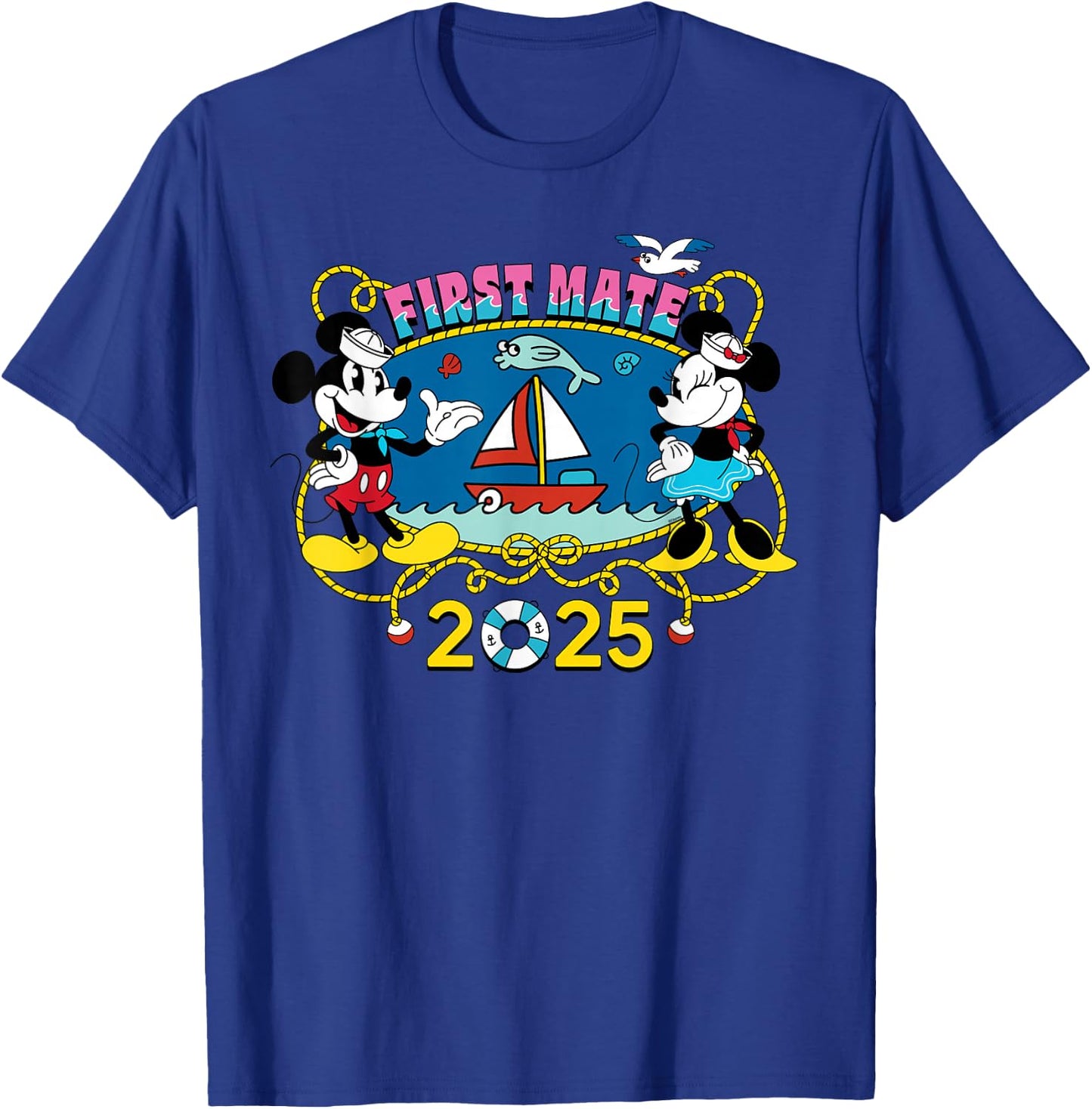 Disney Cruise 2025 Family Group Vacation Matching First Mate T-Shirt - T-Shirt | Royal